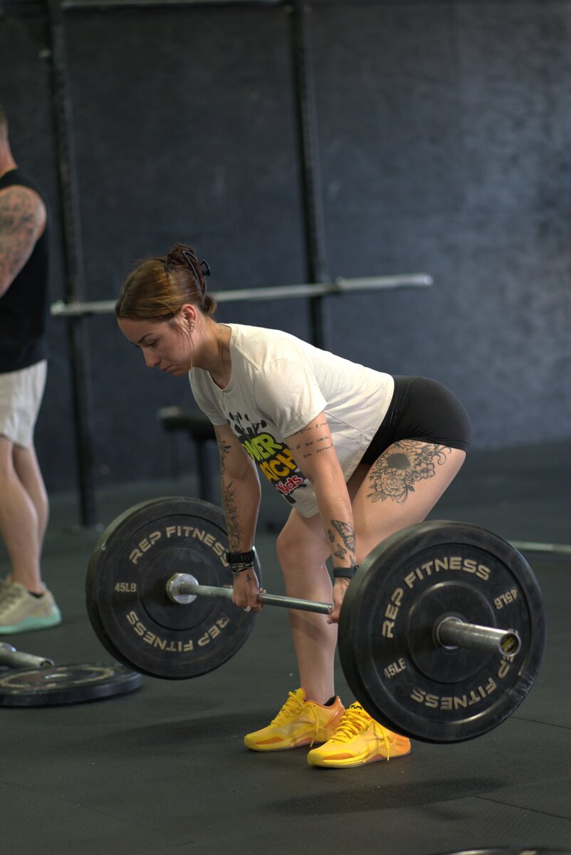 CrossFit Forever member performing a deadlift